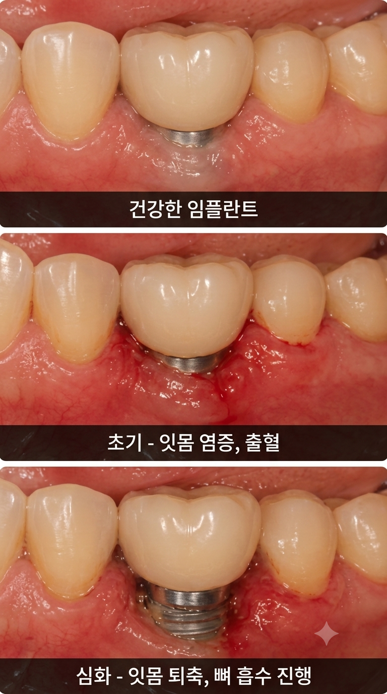 성남 치과 임플란트 주위염 치조골 손실 AI 이미지